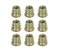 sourcing map 9 Pcs Threaded Inserts for Wood, Zinc Alloy M10 Thread Inserts Nuts Hex Socket Drive Screw 15mm Length for Furniture, Cabinet, Tables and Chairs