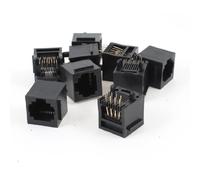 sourcing map 9 Pcs Unshielded RJ45 8P8C Network Modular PCB Connector Jacks Black