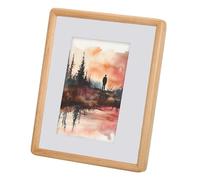 sourcing map 9 x 11 Natural Wood Photo Frames, Wood Finish Picture Frame Composite Wood Frame with Real Glass for Desktop Display Wall Mounting, Cherry Wood Color