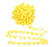 sourcing map 9 Yards Pom Pom Trim Ribbon, 1" Wide Bright Yellow Pom Pom Ball Fringe Trim Sewing Fringe Fabric Trim Ribbon for DIY Crafts Curtain Clothes Pillow Home Decoration