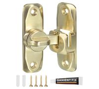 sourcing map 90/180 Degree Barn Door Lock,Sliding Latches,Gold | No Drilling,Zinc Alloy,Flip Gate,Portable Security Door Lock Latch for Kitchen Cabinet Push/Sliding/Barn Door