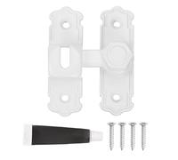 sourcing map 90/180 Degree Flip Gate Latches, Aluminum Alloy Flip Sliding Barn Door Latch with Screws & Glue, Heavy Door Lock for Barn Cabinet Wood Fence, Garage Window, White