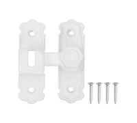 sourcing map 90/180 Degree Flip Gate Latches, Aluminum Alloy Flip Sliding Barn Door Latch with Screws, Heavy Door Lock for Barn Cabinet Wood Fence, Garage Window, White