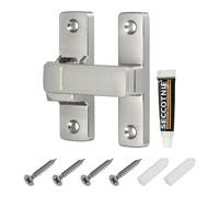 sourcing map 90/180 Degree Positioning Gate Latch, Zinc Alloy Flip with Handle, Heavy Duty Lock Bolt for Barn Cabinet Wood Fence Garage, Garden, Fence, Brushed Silver