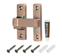 sourcing map 90/180 Degree Positioning Gate Latch, Zinc Alloy Flip with Handle, Heavy Duty Lock Bolt for Barn Cabinet Wood Fence Garage, Garden, Fence, Red Bronze