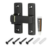 sourcing map 90/180 Degree Positioning Gate Latch, Zinc Alloy Flip with Handle, Heavy Duty Lock Bolt for Barn Cabinet Wood Fence Garage, Garden, Fence, Matte Black