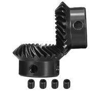 sourcing map 90 Degree 1 : 1 Shaft Hole Tapered Bevel Gear, 2 Pcs 1 Mod 10mm Bore 25 Teeth Left Hand and 10mm Bore 25 Teeth Right Hand Ground Spiral Steering Gears for Mechanical Rotation