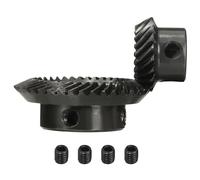 sourcing map 90 Degree 1 : 2 Shaft Hole Tapered Bevel Gear, 2 Pcs 1 Mod 6mm Bore 20 Teeth Left Hand and 8mm Bore 40 Teeth Right Hand Ground Spiral Steering Gears for Mechanical Rotation