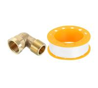 sourcing map 90 Degree Elbow, PT1/2 Inch Male x PT1/2 Inch Female Brass Right Angle Pipe Fitting, Connector for Fluid Gas Fuel Oil Pipe, 45x34mm