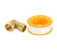 sourcing map 90 Degree Elbow, PT3/4 Inch Male x PT3/4 Inch Female Brass Right Angle Pipe Fitting, Connector for Fluid Gas Fuel Oil Pipe, 53x53mm