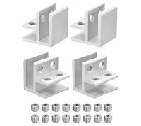 sourcing map 90 Degree Glass Clamp, 4pcs for 8-12mm Aluminum Alloy Glass Shelf Support Bracket Double Side Glass Holder for Cabinet Cupboard