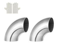 sourcing map 90 Degree Mandrel Bend Elbow with Welding Gloves, 60mm(2-3/8") OD 14 GA/0.08 inch Thickness 304 Stainless Steel 90°Exhaust Elbow for Exhaust System, Stair Handrail HVAC