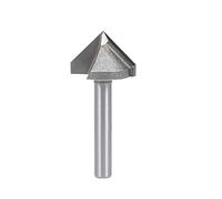 sourcing map 90 Degree V-Groove Router Bit 22mm Dia with 6mm Shank, Titanium Steel Tipped V Grooving Bit (Gray)