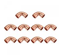 sourcing map 90 Degrees Elbow Copper Pipe Fitting Short Turn Welding Connection 3/8 Inch ID for HVAC Air Conditioning Pipe, Pack of 10