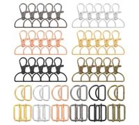 sourcing map 90 Pcs Key Chain Swivel Hook Set, Keychain Clip Hook with D Rings and Slide Buckles for Purses Keychain Lanyard Handbags, 6 Colors(1 inch)