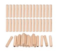 sourcing map 90 Pcs Wooden Dowel Pins 12x60mm(0.47x2.36) Fluted Beveled Ends Wood Dowel Pegs Dried Hardwood for Woodworking Furniture Shelf