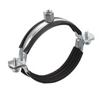 sourcing map 90mm Rigid Pipe Strap Clamps, Carbon Steel Pipe Bracket Tube Clip M8/M10 Nut Size for Water Tube Pipe 1 Pcs