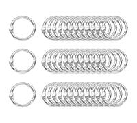 sourcing map 90pcs Binder Rings 0.6 Inch Loose Leaf Binder Ring Metal Book Rings Colorful Loose Leaf Rings for Index Cards Keychain Key Notebook Rings for Home Office, Silver Tone