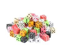 sourcing map 90Pcs Mini Dice, 8mm/0.31" Acrylic Tiny Six Side Game Dot Square Dice Bulk for Table Board Game Party Activities, 9 Colors