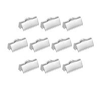 sourcing map 90Pcs Ribbon End Crimp Clamps, 14mm Pinch Cord End Clasps Stainless Steel Curled Bead Clasp for Ribbon Lace Bookmark Ends Keychain DIY Making, Silver