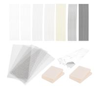 sourcing map 92pcs 8 Inch Plastic Welding Rods PU/PP/ABS/PE/TPO/PA/PC Welding Strips Welder Rods with Wire Net Sponge Tape for Plastic Welder,Car Bumper, Kayak Repair