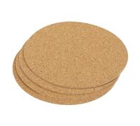 sourcing map 95mm(3.74") Round Coasters 1mm Thick Cork Cup Mat Pad for Tableware 4pcs