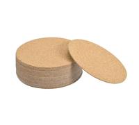 sourcing map 95mm(3.74") Round Coasters 1mm Thick Cork Cup Mat Self-Adhesive Pad 30pcs