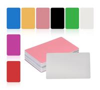 sourcing map 96Pcs Metal Business Card Blanks,1/64" Thick 3.4x2 Multicolor Aluminum Laser Engraving Materials Unique Cards for DIY Name Cards,Credit,Luggage Tags