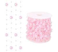 sourcing map 98 Feet Artificial Pearl String, Faux Pearl Beads Fishing Line String Beads Chain Vases Filler for Floating Candle Wedding Centerpiece Party Decoration, Pink