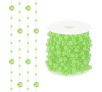 sourcing map 98 Feet Artificial Pearl String, Faux Pearl Beads Fishing Line String Beads Chain Vases Filler for Floating Candle Wedding Centerpiece Party Decoration, Green