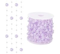 sourcing map 98 Feet Artificial Pearl String, Faux Pearl Beads Fishing Line String Beads Chain Vases Filler for Floating Candle Wedding Centerpiece Party Decoration, Purple