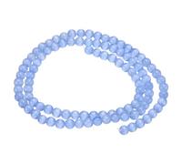 sourcing map 98pcs Light Blue Cat's Eye Stone Beads 4mm Round Smooth Gemstone Crystal Loose Bead for Jewelry Making Bracelets Necklace Earrings DIY