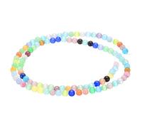 sourcing map 98pcs Mixing Colors Cat's Eye Stone Beads 4mm Round Smooth Gemstone Crystal Loose Bead for Jewelry Making Bracelets Necklace Earrings DIY