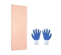 sourcing map 99.9% Pure Copper Sheet, Copper Plates 200 x 100 x 1.5mm with Gloves for Industry Electrical Engineering Circuit DIY