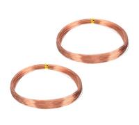 sourcing map 99.9% Solid Bare Copper Wire, Soft Pure Copper Crafting Wire 118 Feet 27 Gauge (0.35mm) for Crafts Jewelry Making Electroculture Gardening, Pack of 2 (36m)