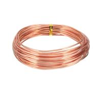 sourcing map 99.9% Solid Bare Copper Wire, Soft Pure Copper Crafting Wire 20 Feet 13 Gauge (1.8mm) for Crafts Jewelry Making Electroculture Gardening (6m)