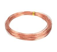 sourcing map 99.9% Solid Bare Copper Wire, Soft Pure Copper Crafting Wire 39 Feet 20 Gauge (0.8mm) for Crafts Jewelry Making Electroculture Gardening (12m)