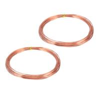 sourcing map 99.9% Solid Bare Copper Wire, Soft Pure Copper Crafting Wire 52 Feet 24 Gauge (0.5mm) for Crafts Jewelry Making Electroculture Gardening, Pack of 2 (16m)
