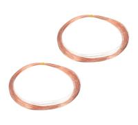 sourcing map 99.9% Solid Bare Copper Wire, Soft Pure Copper Crafting Wire 79 Feet 32 Gauge (0.2mm) for Crafts Jewelry Making Electroculture Gardening, Pack of 2 (24m)