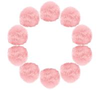 sourcing map 9cm Faux Fur Pom Pom Balls, 10 Pcs Piggy Pink Fluffy Soft Faux Fur Pom Poms for Hats with Elastic Loop for DIY Knitting Hats Keychain Scarves Gloves Bags Shoes Accessories