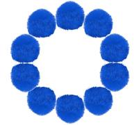 sourcing map 9cm Faux Fur Pom Pom Balls, 10 Pcs Sapphire Blue Fluffy Soft Faux Fur Pom Poms for Hats with Elastic Loop for DIY Knitting Hats Keychain Scarves Gloves Bags Shoes Accessories