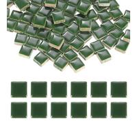 sourcing map 9mm Square Mosaic Tiles, 300g Ceramic Mosaic Pieces Glazed Porcelain Tiles Bulk for Vase Flower Pots Aquarium Decor Garden Project DIY Art Craft, Green