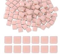 sourcing map 9mm Square Mosaic Tiles, 300g Ceramic Mosaic Pieces Glazed Porcelain Tiles Bulk for Vase Flower Pots Aquarium Decor Garden Project DIY Art Craft, Pink