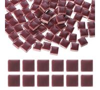 sourcing map 9mm Square Mosaic Tiles, 300g Ceramic Mosaic Pieces Glazed Porcelain Tiles Bulk for Vase Flower Pots Aquarium Decor Garden Project DIY Art Craft, Wine Red