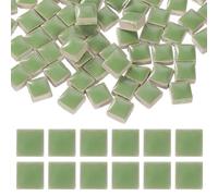 sourcing map 9mm Square Mosaic Tiles, 300g Ceramic Mosaic Pieces Glazed Porcelain Tiles Bulk for Vase Flower Pots Aquarium Decor Garden Project DIY Art Craft, Emerald Green