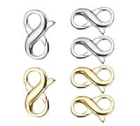 sourcing map 9mm x 16mm Double Opening Lobster Clasp, 6 Pcs Necklace Bracelet Extender Clasp and Closures Connector Set for Jewelry Making Repair Anklets, Light Silver Tone Gold Tone