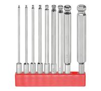 sourcing map 9pcs Ball End Hex Screwdriver Bit Set 1.5mm-10mm ((H1.5-H10)) Size 1/4" Hex Shank 100mm (4") Long Magnetic Ball Head Bits S2 Steel Metric Screw Driver Bit