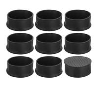 sourcing map 9Pcs Chair Leg Caps, Fit OD 80mm (3-1/7 Inch) Non-Marking PVC Chair Leg Tips Non-Slip Chair Leg Floor Protectors Round Table Covers End Caps for Furniture, Black