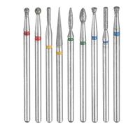 sourcing map 9pcs Diamond Grinding Bit Set 1.35/1.6/1.8/2/2.1/2.3/2.5mm 2.35mm Shank Stone Sanding Drill Bits Rotary Tool for Ceramic Glass Nails Grinding Polishing