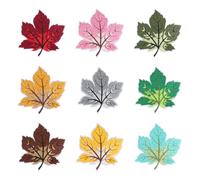 sourcing map 9pcs Fall Maple Leaf Iron-on Patch, 7.9x8.3cm Cute Sew Embroidery Applique Patches for Clothing Repair Thanksgiving Decoration, 9 Colors